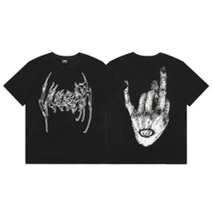 REVENGE Graphic Hand Print T-Shirt