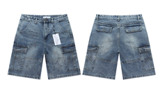 Vale Forever Star Rhinestone Blue Cargo Shorts