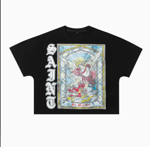 Saint Michael Sacred Glass Angel Graphic Tee