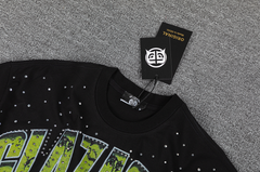GLAZAGOD 2030 Rhinestone Electric Graphic T-Shirt