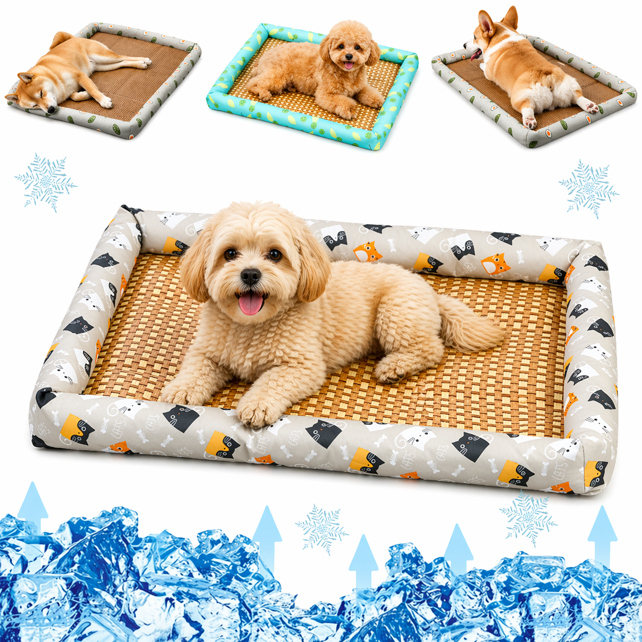 Breathable Rattan Cooling Pet Bed