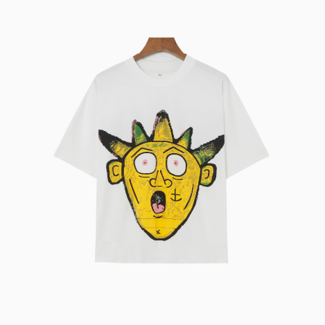 Yellow Face Monster Graffiti White Graphic Tee