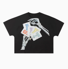 Skull Hand Playing Cards Graphic Tee