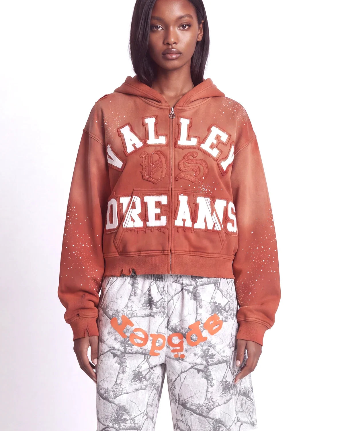 Vale Forever Classico Zip Up Hoodie Orange