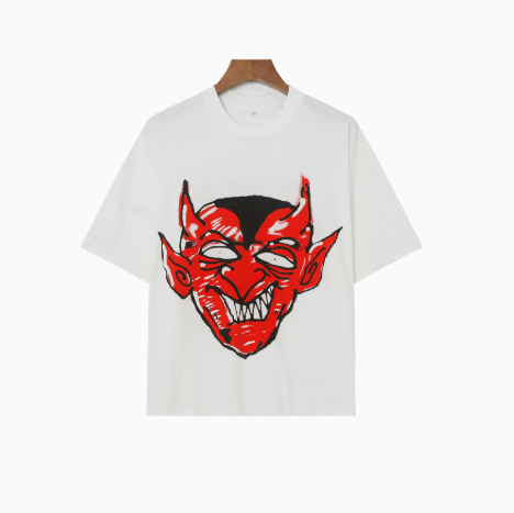 Red Devil Cartoon Graphic Oversized Tee