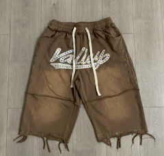 Vale Forever Valley Rhinestone Brown Sweat Shorts