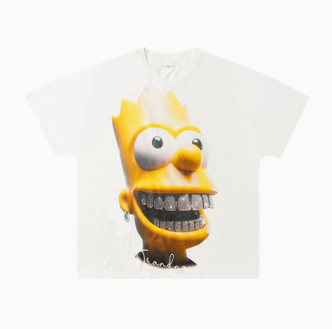 Bart Simpson 3D Grillz Black Graphic Tee