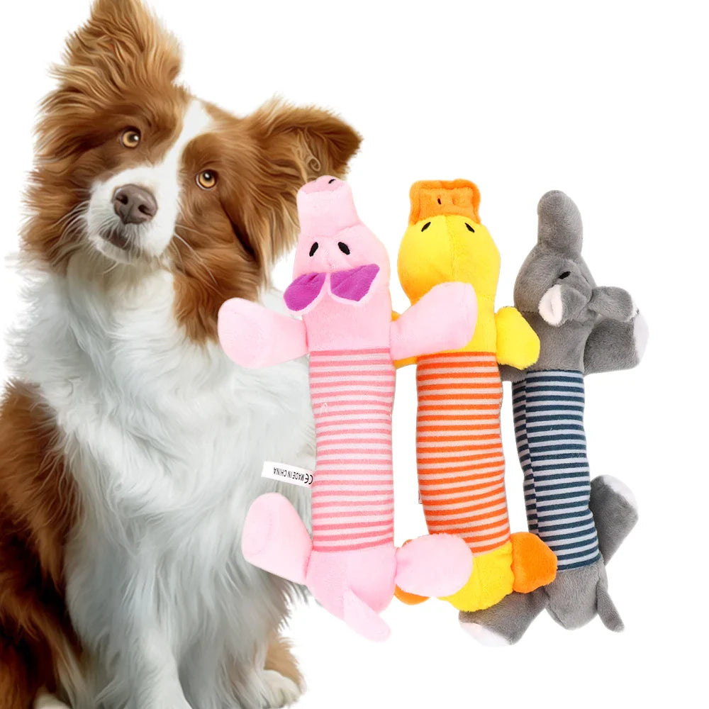 Squeaky Dog Plush Toy Set