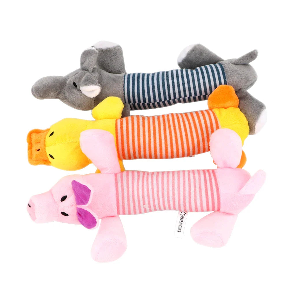 Squeaky Dog Plush Toy Set