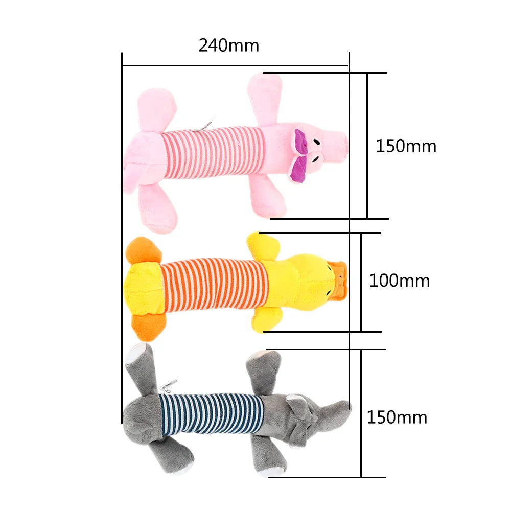 Squeaky Dog Plush Toy Set