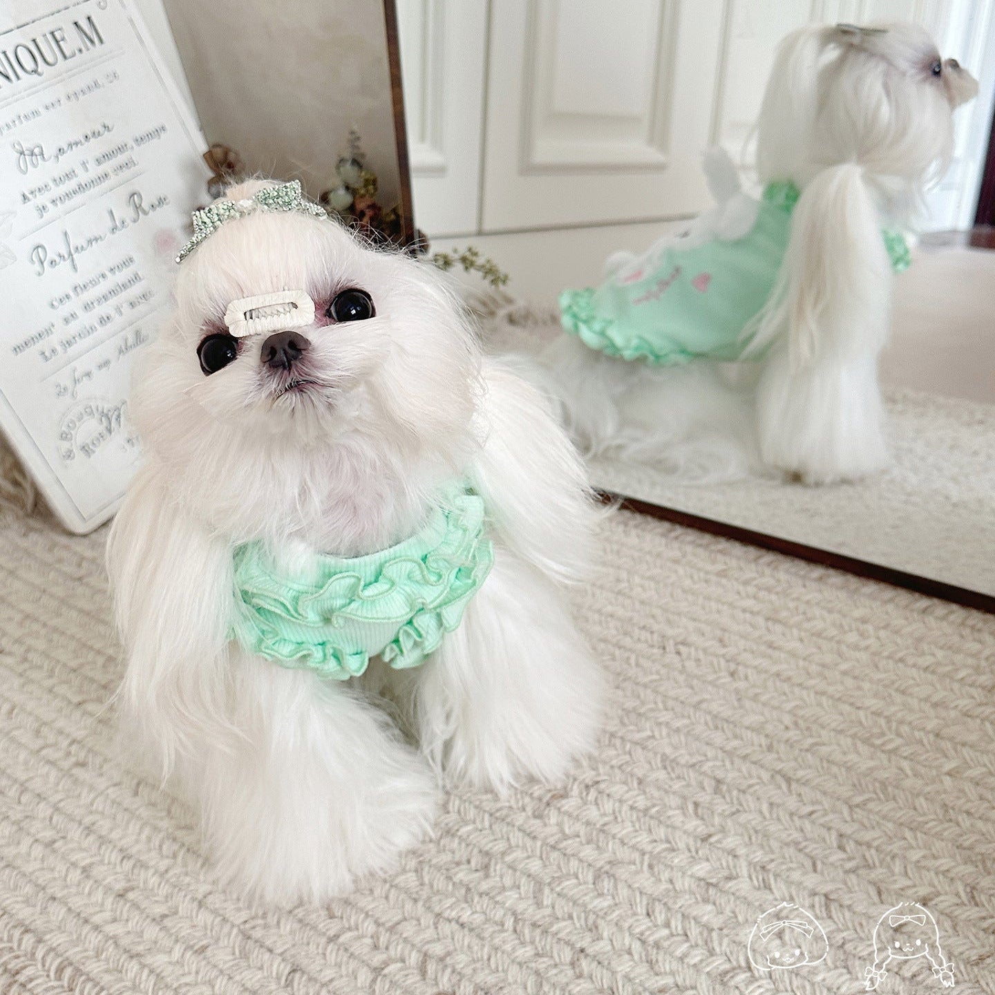Fleece Rabbit Decor Ruffled Dog Cat Vest