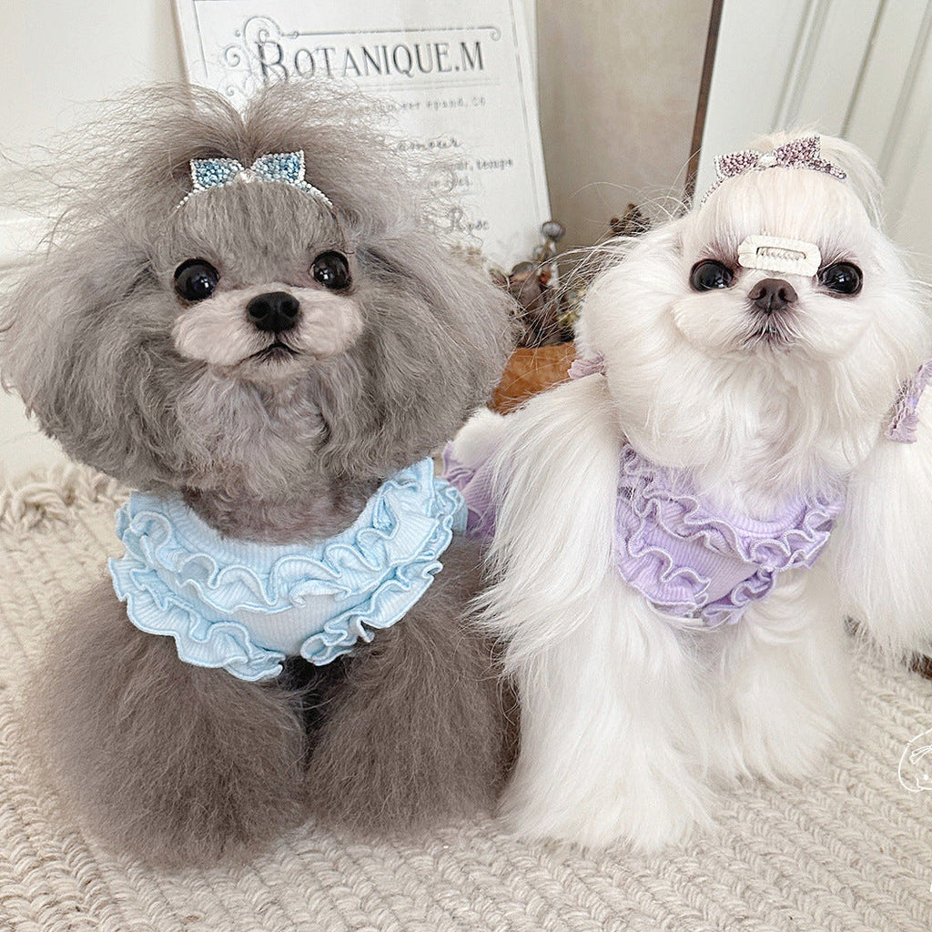 Fleece Rabbit Decor Ruffled Dog Cat Vest