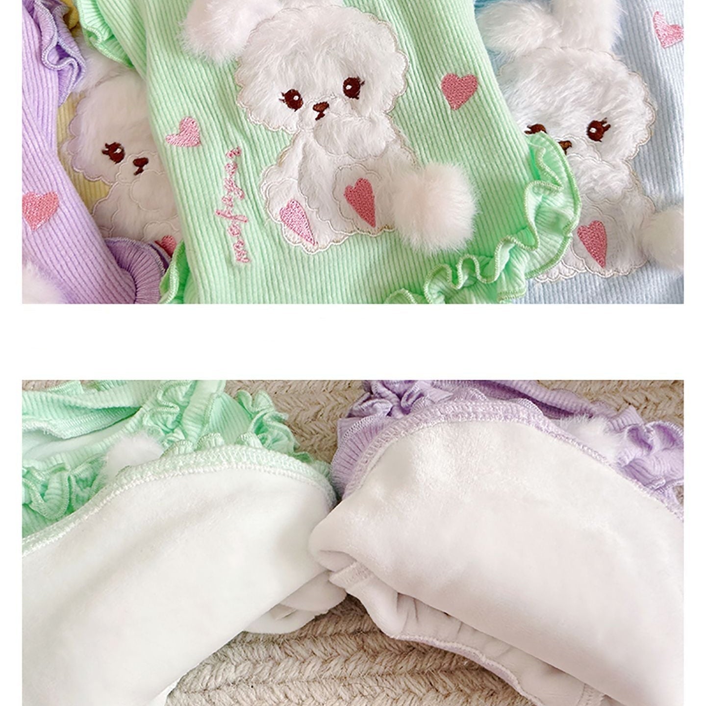 Fleece Rabbit Decor Ruffled Dog Cat Vest