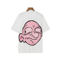 Cross border foreign trade wholesale Billi0n hip-hop high street fashion brand cartoon pattern graffiti off shoulder sleeves couple short sleeved T-shirt (14)