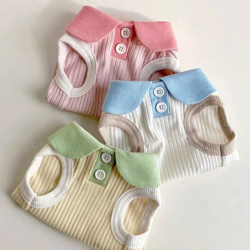 Breathable Contrast Color Collar Dog Cat Vest