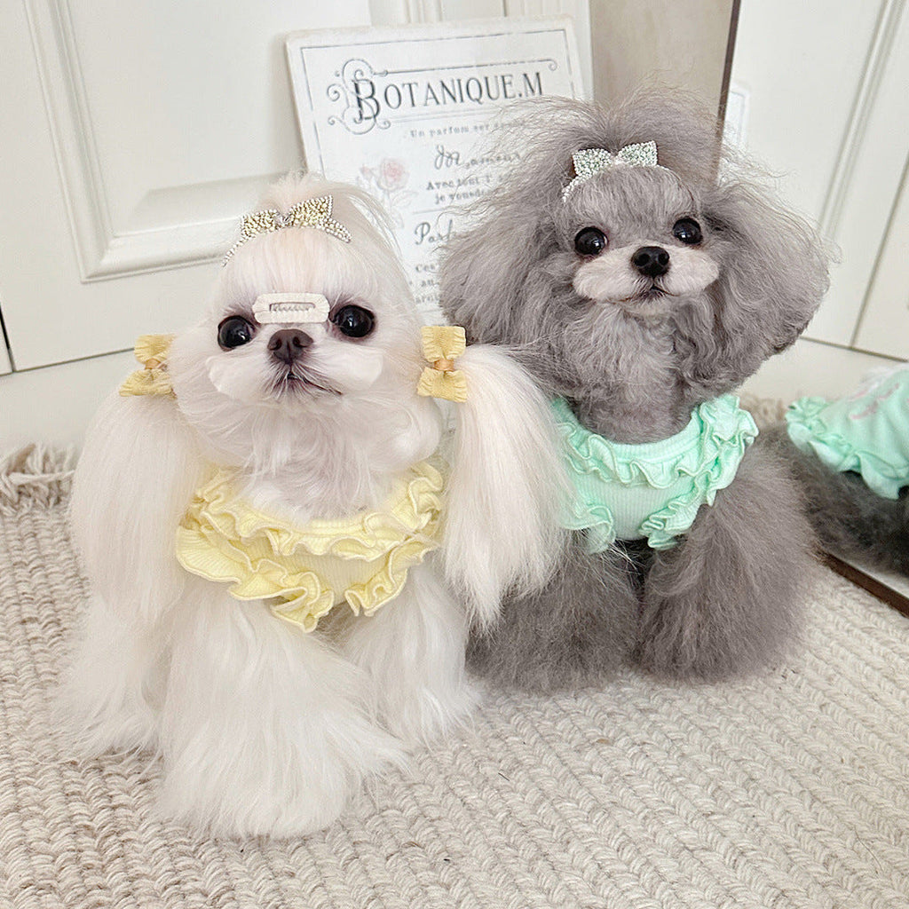 Fleece Rabbit Decor Ruffled Dog Cat Vest
