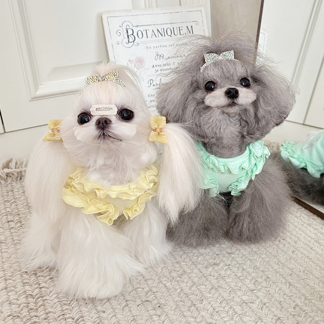 Fleece Rabbit Decor Ruffled Dog Cat Vest