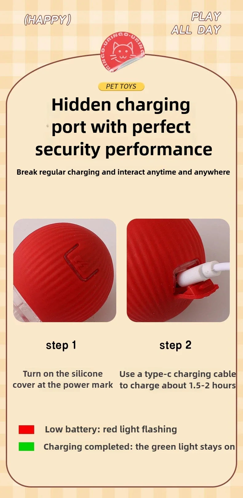 Interactive Auto-Rolling Pet Ball Toy