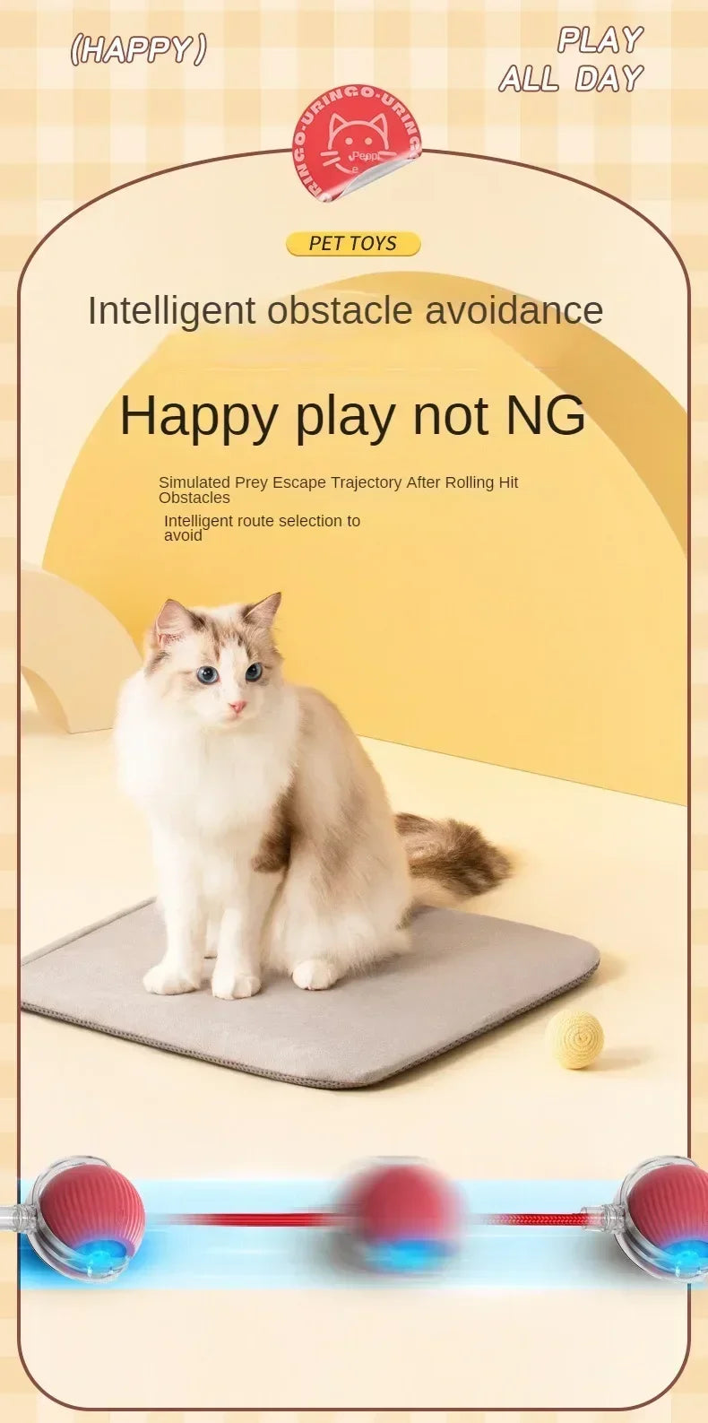 Interactive Auto-Rolling Pet Ball Toy