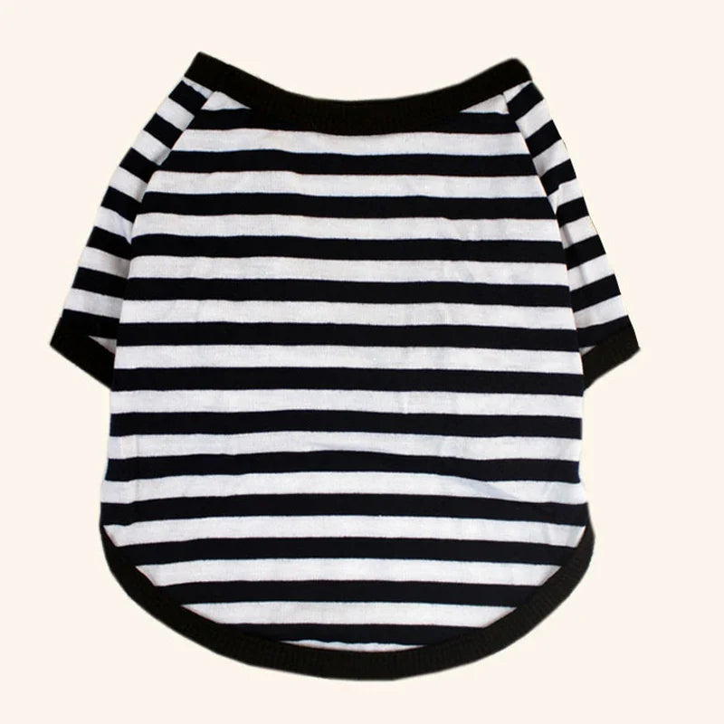 Stripe Dog T-shirt for Small Medium Dogs Cats Puppy Short Sleeve Cotton Shirt Pet Dog Summer Clothes French Bulldog Terrier