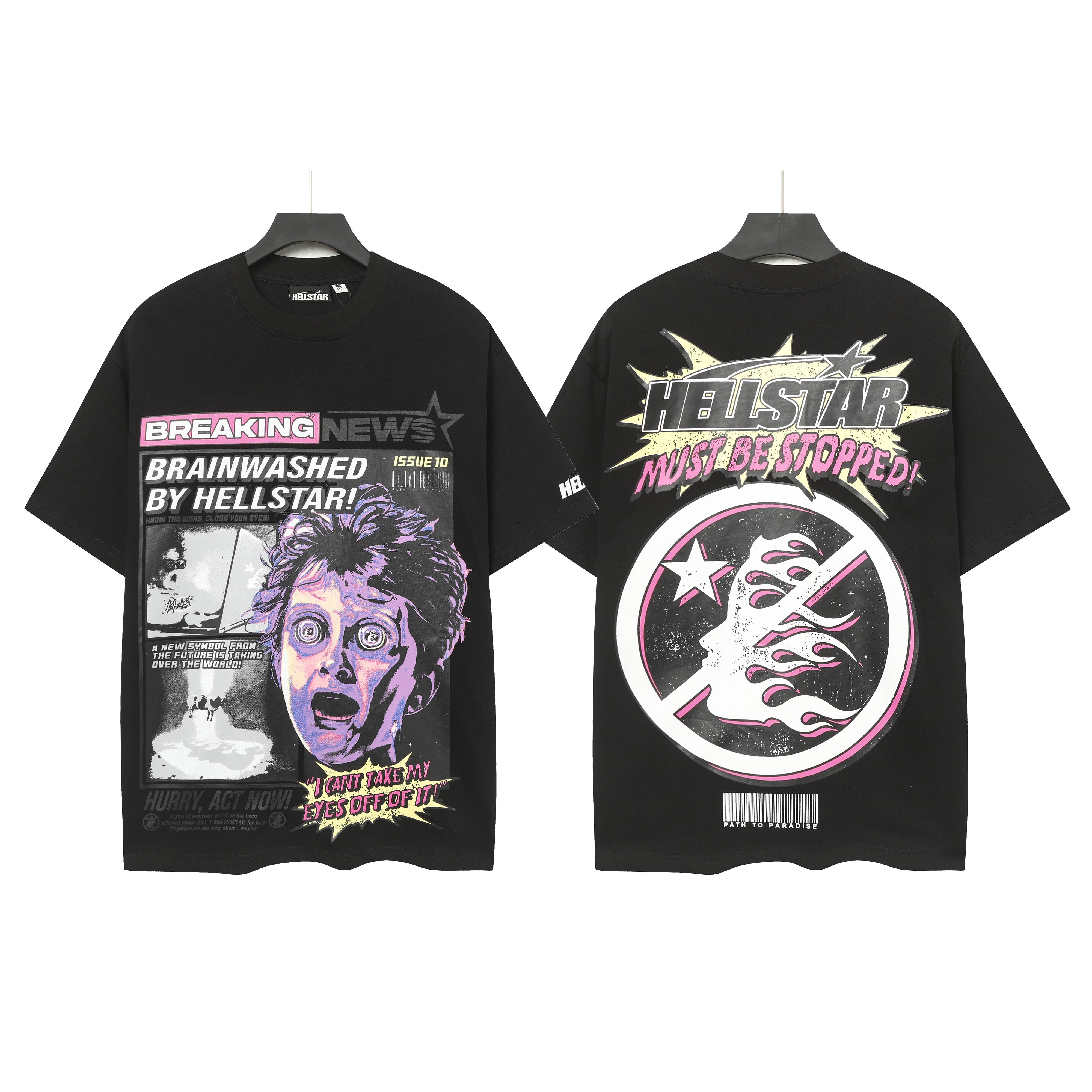 HELLSTAR Breaking News Graphic T-Shirt – Black