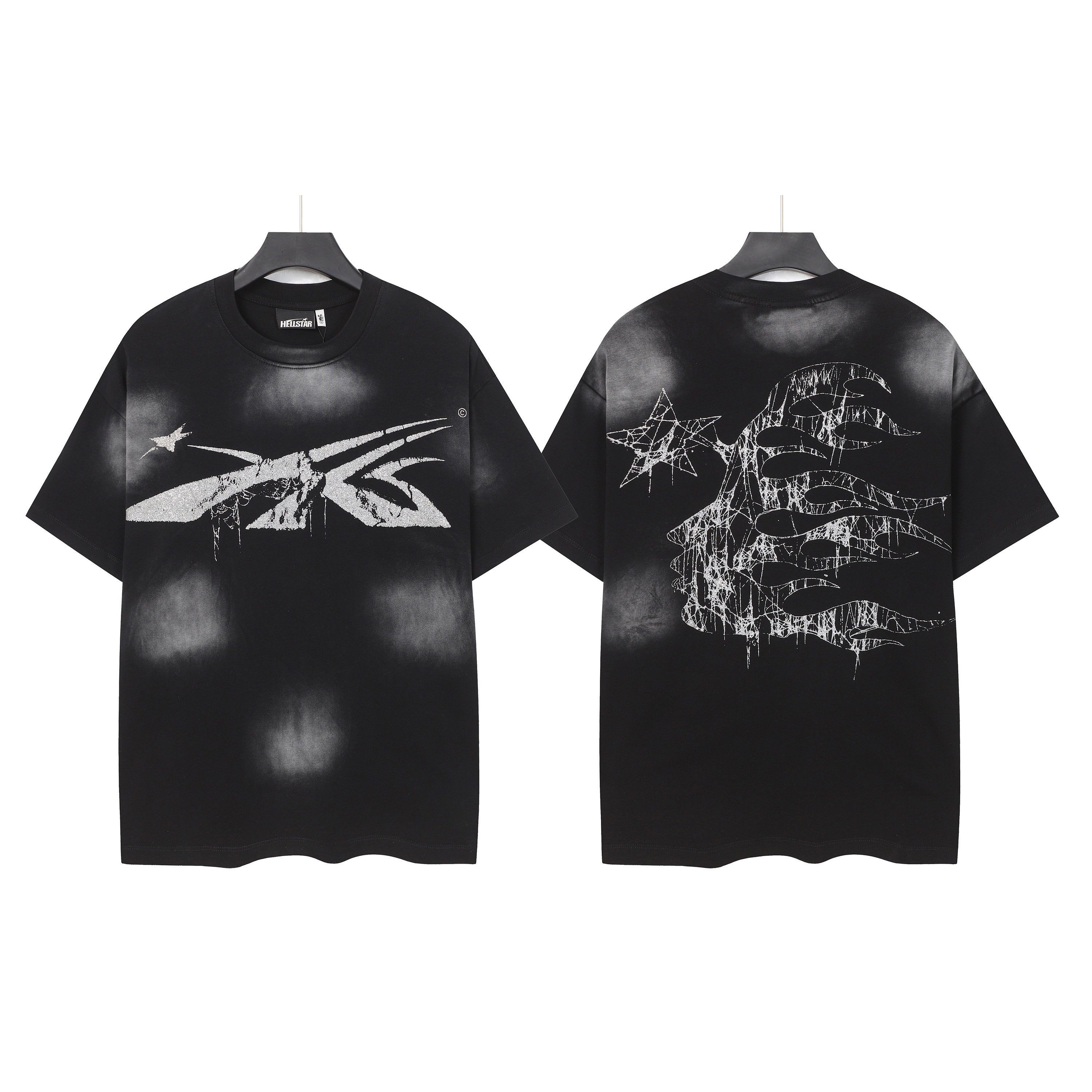 HELLSTAR Distressed Flame Graphic T-Shirt – Black