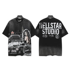 HELLSTAR Studio Racing Graphic T-Shirt – Black