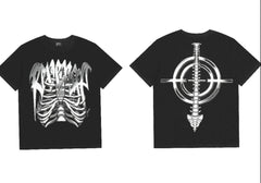 REVENGE Skeleton Graphic Oversized T-Shirt Streetwear Tee