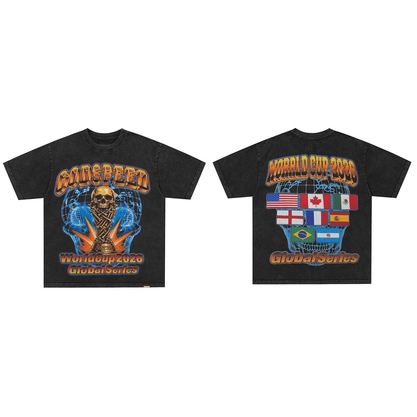 GodSpeed World Cup 2026 Washed Black T-Shirt