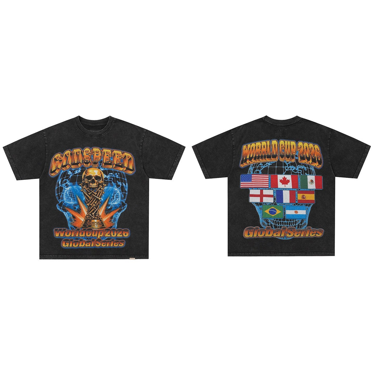 GodSpeed World Cup 2026 Washed Black T-Shirt