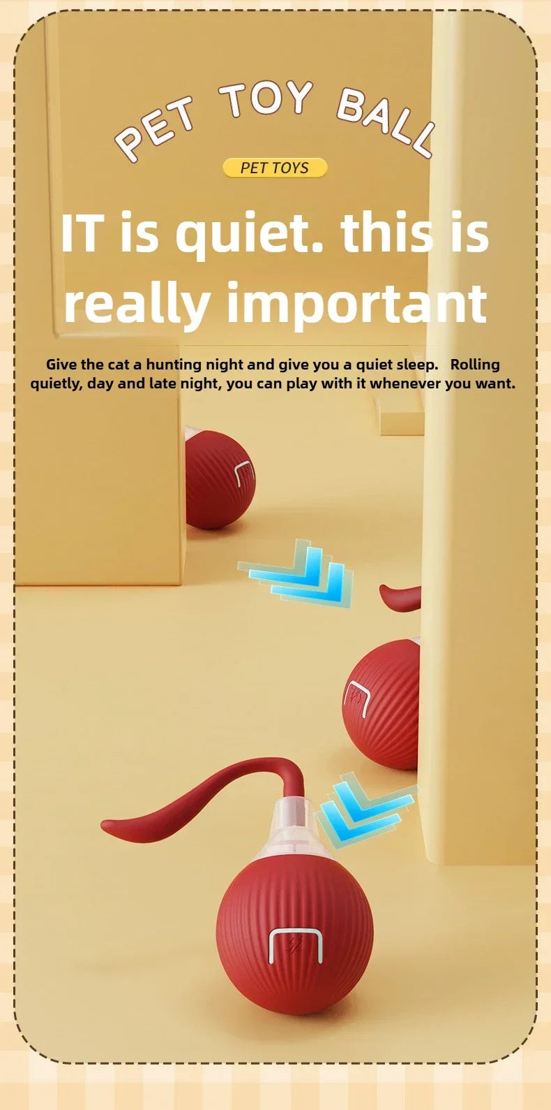 Interactive Auto-Rolling Pet Ball Toy