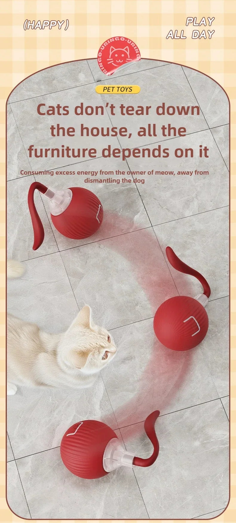 Interactive Auto-Rolling Pet Ball Toy