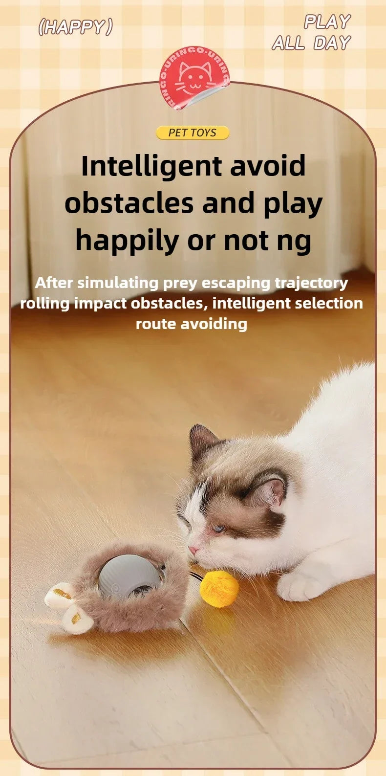 Interactive Auto-Rolling Pet Ball Toy
