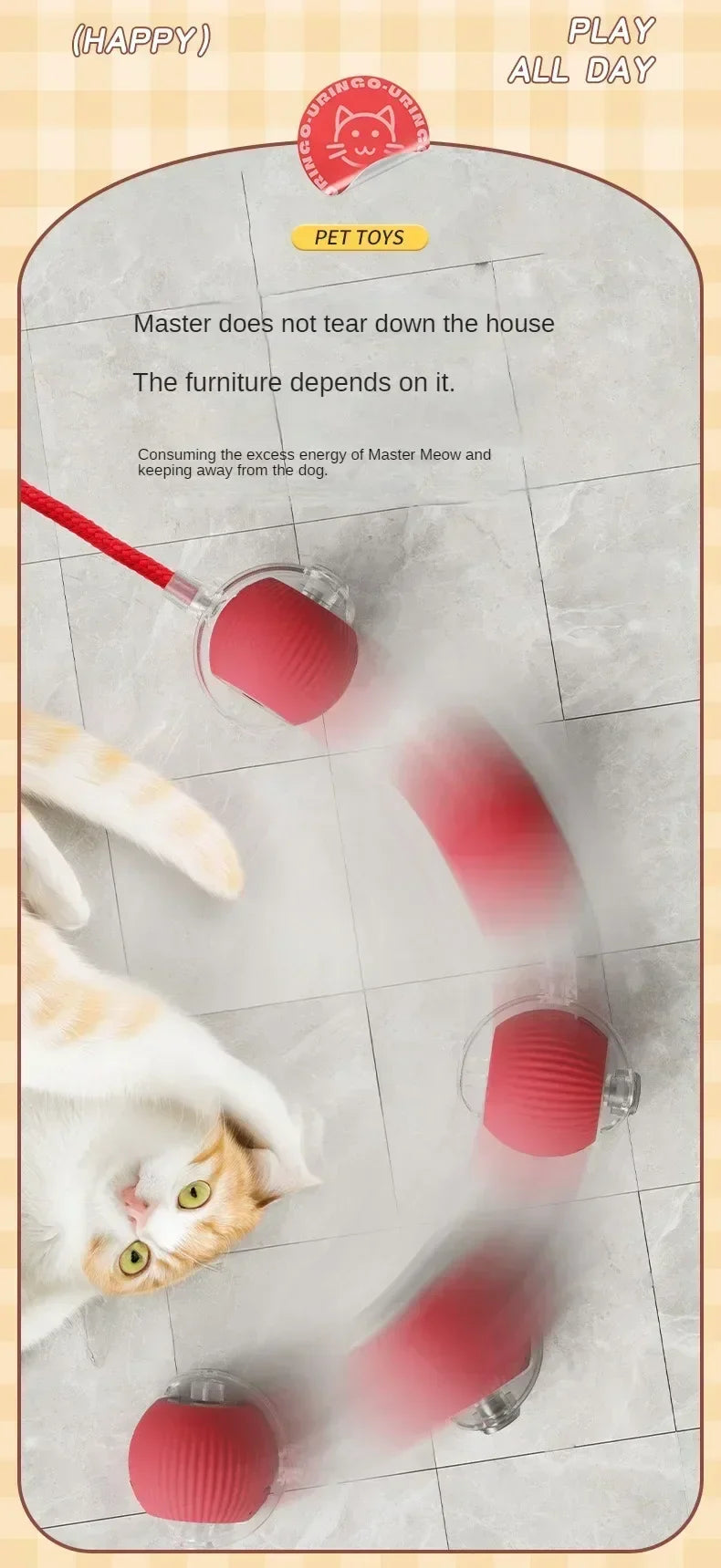 Interactive Auto-Rolling Pet Ball Toy