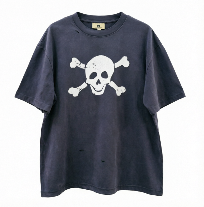 Mastermind Japan Skull Crossbones Distressed Tee